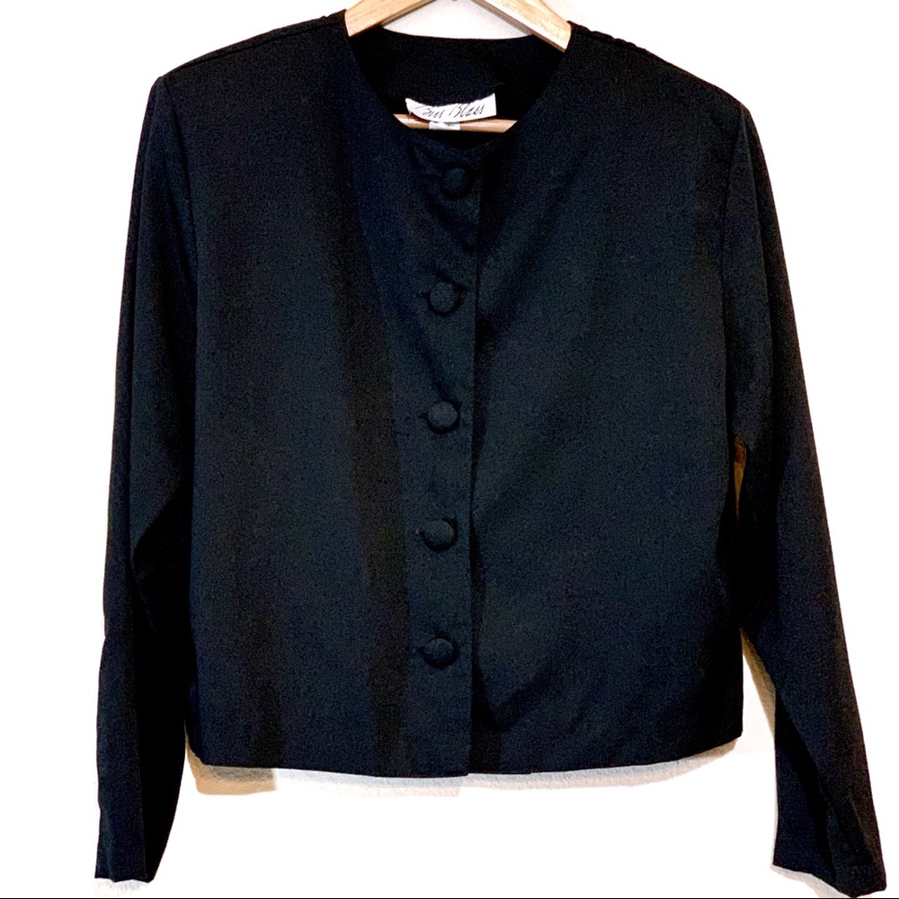 Bill Blass Black Jacket With Shoulder Pads